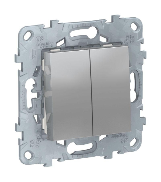 Выключатель 2-кл. UNICA NEW (сх.5) алюм. SchE NU521130