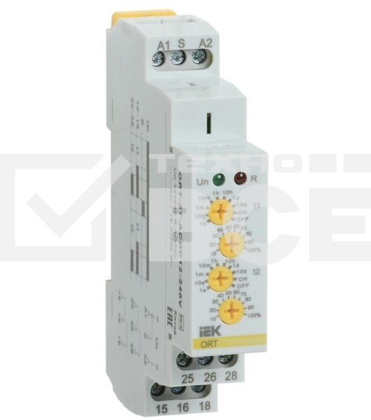 Реле времени ORT 2 конт. 2 уст. 12-240В AC/DC ИЭК ORT-2T-ACDC12-240V