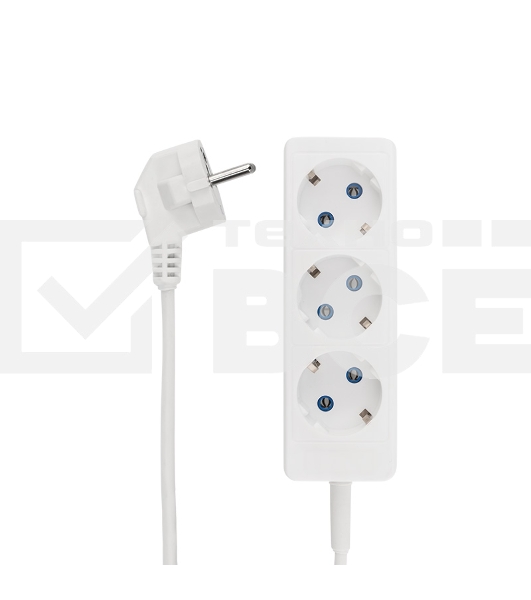 Удлинитель PROconnect STANDARD 3 гнезда, 5 м, 2х0.75 мм², б/з, белый