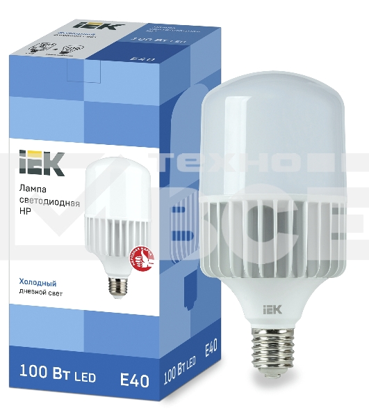 Лампа светодиодная HP 100Вт 230В 6500К E40  LLE-HP-100-230-65-E40 IEK