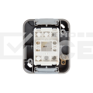 Переключатель проходной Mini OG IP54, о/у, серый Kranz