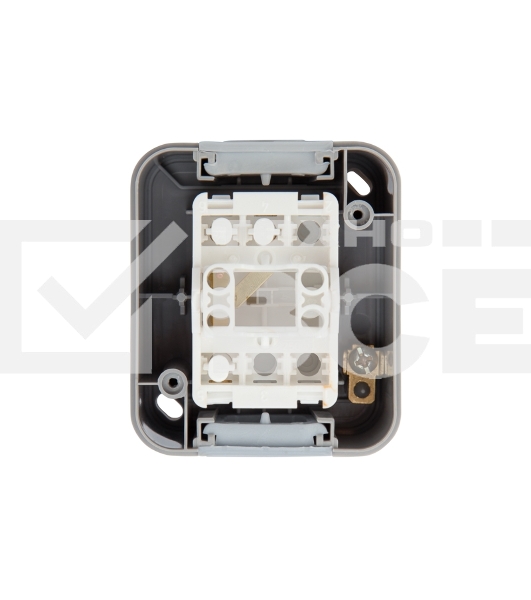 Переключатель проходной Mini OG IP54, о/у, серый Kranz