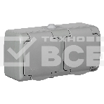 Розетка Iek ERA22-K03-16-54 РСш22-2-А Розетка 2-ая с з/к откр. уст. 16А IP54 AQUATIC, фото2
