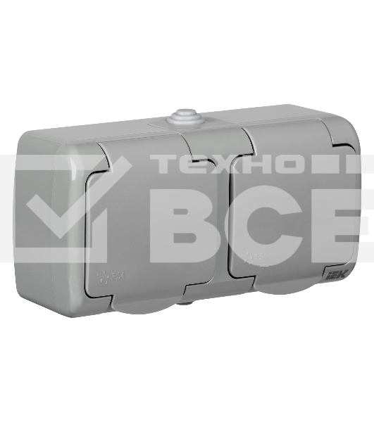 Розетка Iek ERA22-K03-16-54 РСш22-2-А Розетка 2-ая с з/к откр. уст. 16А IP54 AQUATIC