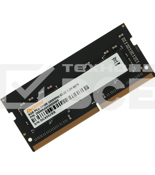 Оперативная память Digma, DDR4, 8GB (1x8 GB), 3200 MHz, CL22, SO-DIMM
