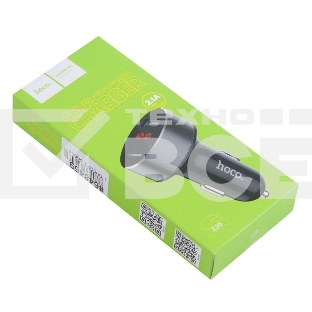 Авто ЗУ + LED дисплей/ HOCO HC-76605 Z26/ 2 USB/ Выход: 10.5W/ черный