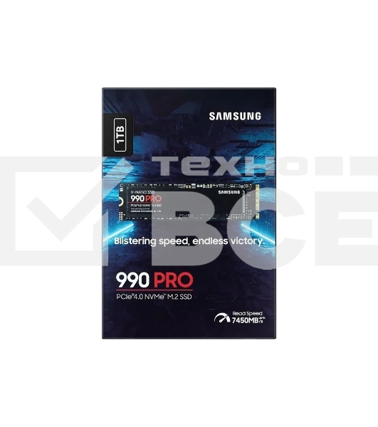 Накопитель SSD Samsung 990 PRO, 1000GB, PCIe 4.0 x4, M.2 2280, NVMe, R/W 7450/6900, с радиатором