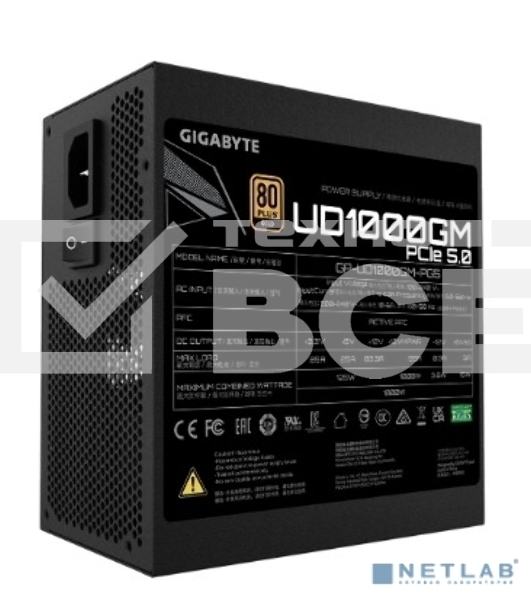Блок питания Gigabyte ATX 1000W GP-UD1000GM PG5 80 PLUS  gold (24+4+4pin) APFC 120mm fan 8xSATA Cab Manag RTL