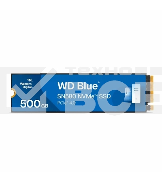 Накопитель SSD WD Blue SN580, 500GB, PCIe 4.0 x4, M.2 2280, NVMe, R/W 4000/3600