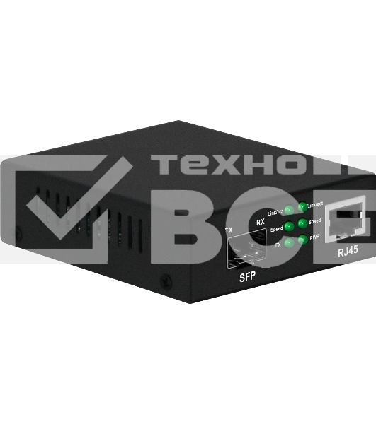 Медиаконвертер Gigabit Ethernet, SFP 1000Мбит/c, RJ45 10/100/1000Мбит/c, поддержка LFP. Металлический корпус. БП DC12V(1A) в комплекте. Размеры (ШхВхГ): 70x25x95мм. Вес: 0,2кг. Рабочая температура: -10…+55°С. Совместим с шасси NS-MCB-14.