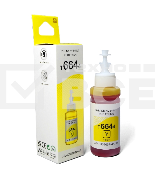 Чернила T6644 (NV-C13T66444A) для аппаратов Epson (70 ml) Yellow совместимые