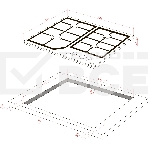 Варочная поверхность MONSHER/ Варочная поверхность MONSHER, газ, High-Tech, 58 см, автоматический электроподжиг, газ-контроль, форсунки под сжиженый газ, SABAF конфорки, чугунные решетки, цвет черный, фото 1