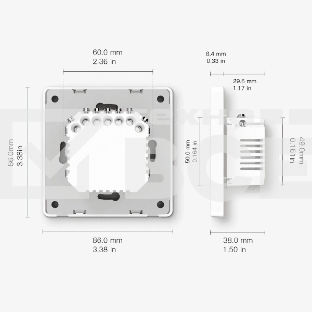Выключатель (двухклавишный) Moes ZigBee Smart Switch серый модели SR-ZS