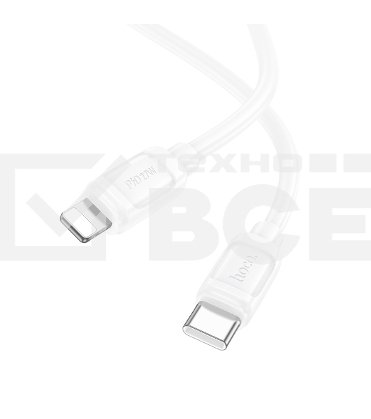 Кабель USB2.0 Hoco Type-C/Lightning, 2.4А, 27Вт, X115, 1м, белый, коробка