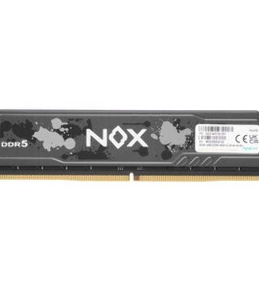Оперативная память Apacer Nox, DDR5, 16GB (1x16 GB), 5600 MHz, CL40, DIMM, радиатор, серый, черный