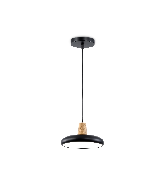 Светильник Ambrella light FL4839 BK/WD черный/дерево 24W 3000-6000K D200*800 (без ПДУ)