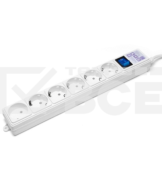 Фильтр-удлинитель PowerCube (SPG(5+1)-16B-3M) 6 розеток, 3м,16А/3,5 кВт, белый