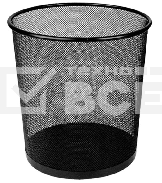 Корзина для бумаг Deli E9190 круглая 12л. мет.сетка черный