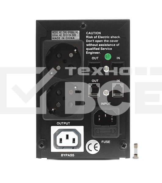 Источник бесперебойного питания CROWN ИБП CMU-SP650EURO {650VA, металл, 1x12V/7AH, розетки 2*EURO+1*IEC bybass} CM000001490