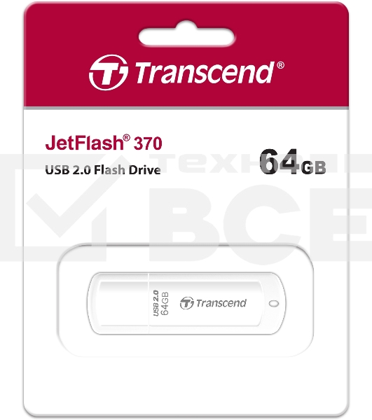 Флэш Диск Transcend USB Drive 64Gb JetFlash 370 TS64GJF370 {USB 2.0}