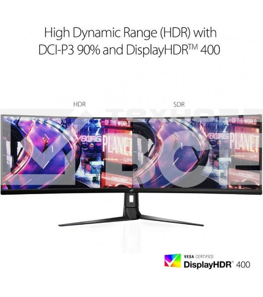 Монитор 49' ASUS ROG Strix XG49VQ VA 3840x1080, 144 Гц, 4 мс, 32:9, 450 кд/м2, 2xHDMI, 1хDP, изогнутый, черный
