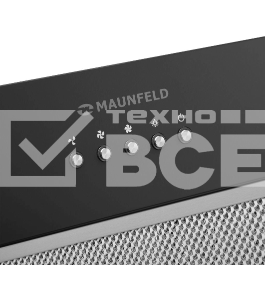 Вытяжка встраиваемая Maunfeld TRAPEZE 602M черный управление: кнопочное (1 мотор)
