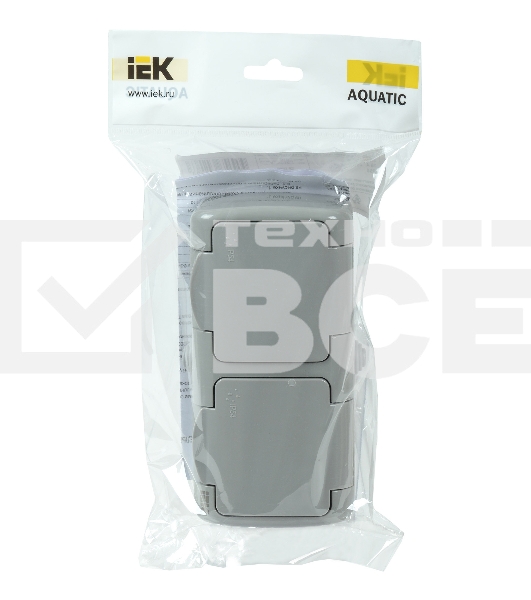 Розетка Iek ERA22-K03-16-54 РСш22-2-А Розетка 2-ая с з/к откр. уст. 16А IP54 AQUATIC