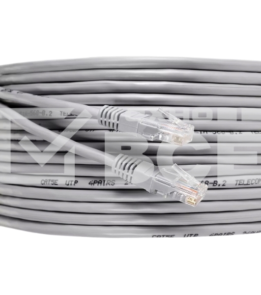 Патчкорд литой 'Telecom' UTP кат.5e 50,0м серый