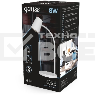 Светильник настольный Qplus модель GTL603 8W 600lm 4000K 170-265V белый диммируемый LED 1/8