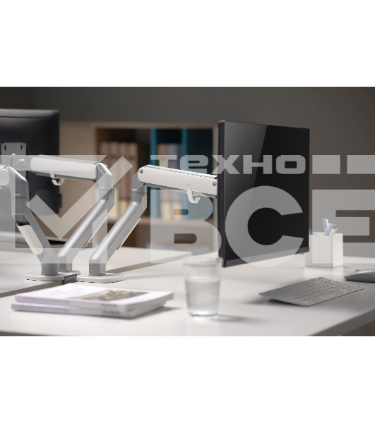 Кронштейн для мониторов Ultramounts UM734SIL серый/серебристый 17'-27' макс.7кг крепление к столешнице поворот и наклон