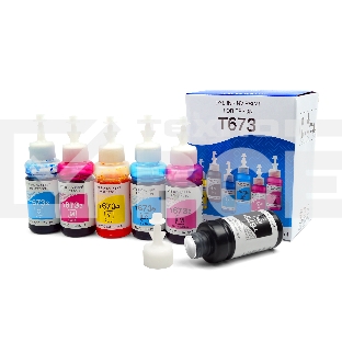 Чернила T673 для принтеров Epson L800, L805, L810, L8158, L850, L1800, комплект 6 цветов по 100 мл совместимые