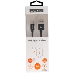 Кабель Qumo Type-С кабель, 1м, USB 2.0, 5В, 5А, 25Вт, тканевая оплетка, стальной коннектор, черный, фото5