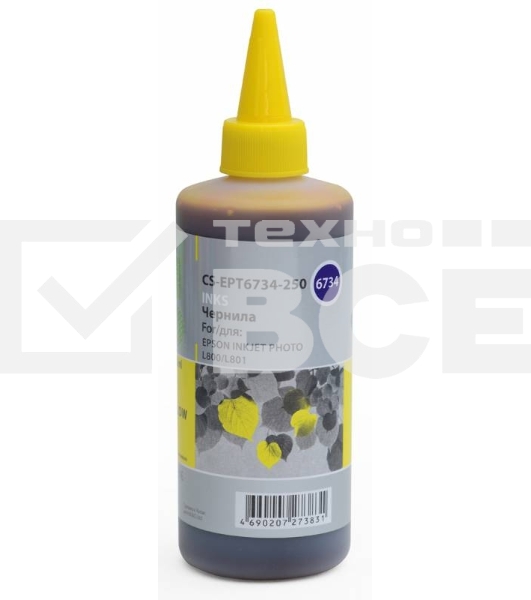 Чернила Cactus CS-EPT6734-250 желтый 250мл для Epson L800/L810/L850/L1800
