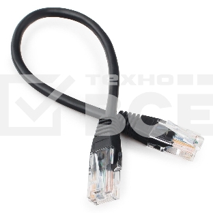 Патч-корд UTP Cablexpert кат.5e 0.25м, литой, многожильный (черный)
