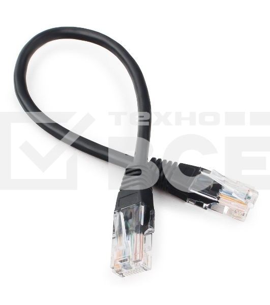 Патч-корд UTP Cablexpert кат.5e 0.25м, литой, многожильный (черный)