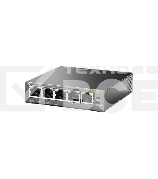 Коммутатор TP-Link SMBTL-SG1005P 5-портовый гигабитный настольный коммутатор с 4 портами PoE SMB 56W