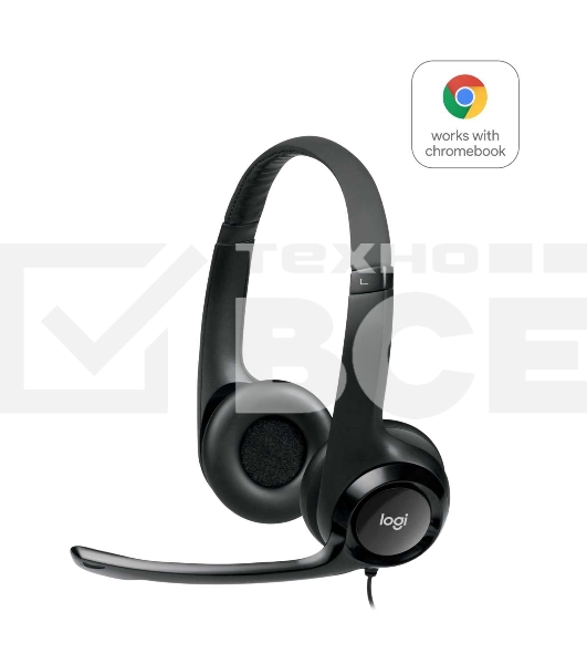 Гарнитура Logitech Headset Logitech H390 USB черный