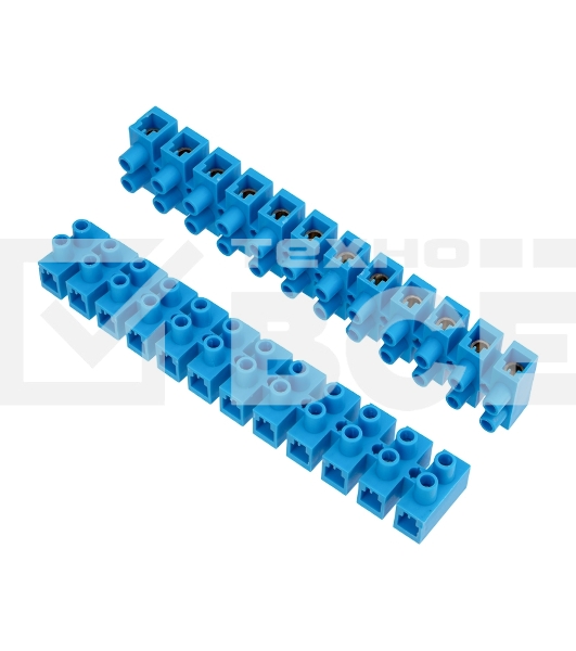 Клеммная винтовая колодка KВ-40 25-40, ток 100 A, полиэтилен синий Rexant (10 шт./уп.)