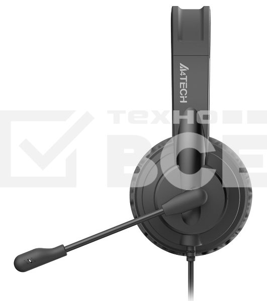 Наушники с микрофоном A4Tech HU-11 черный 2м накладные USB оголовье