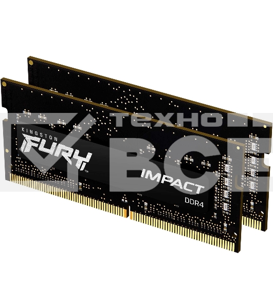 Оперативная память Kingston Fury Impact, DDR4, 16GB (2x8GB), 3200MHz, CL20, SO-DIMM