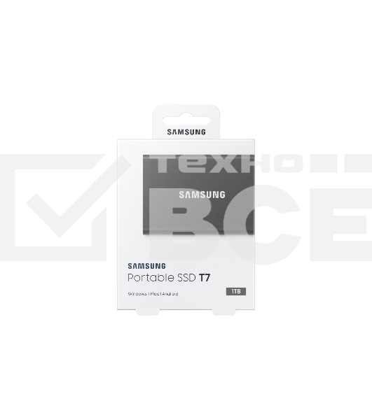 Накопитель SSD Samsung External T7 MU-PC1T0T/WW, 1ТБ, USB 3.2, черный