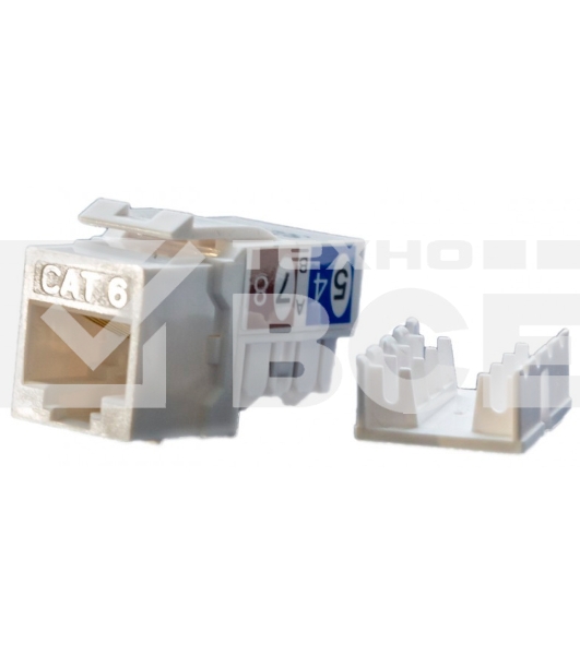 Вставка Keystone Jack Hyperline KJ9-8P8C-C6-90-WH RJ-45(8P8C), категория 6, белая