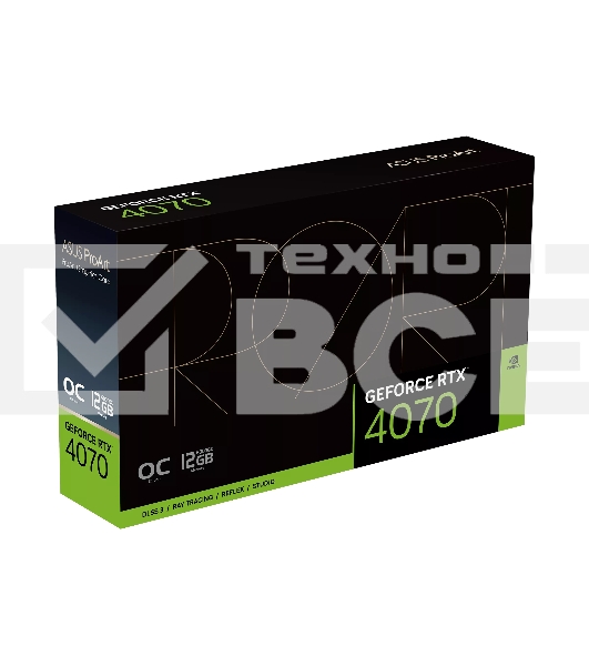 Видеокарта Asus PROART-RTX4070-O12G PCI-E 4.0 RTX 4070 12288Mb 192 GDDR6X 2535/21000 HDMIx1 DPx3 HDCP Ret