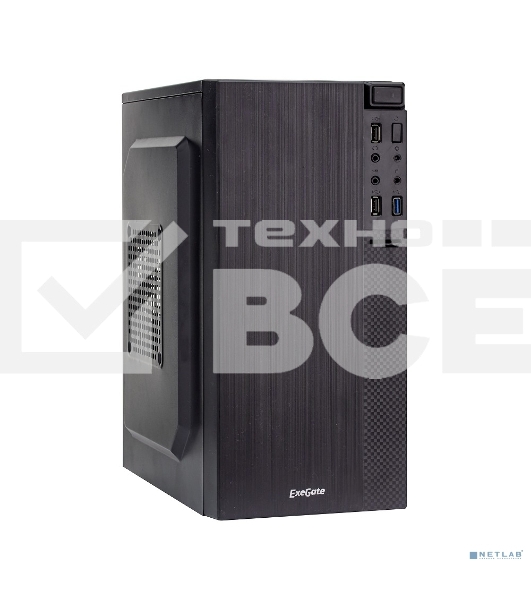 Компьютерный корпус Minitower Exegate BAA-104U Black, mATX, <AAA350, 80mm>, 2*USB+1*USB3.0, Audio