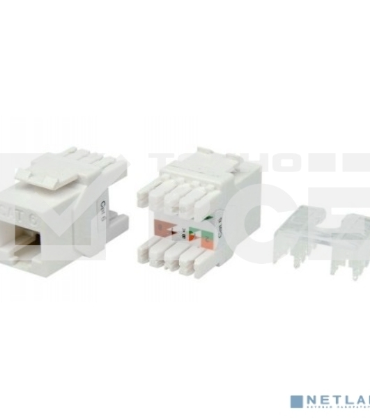 Вставка Keystone Jack RJ-45(8P8C) кат. 6 180град. KJ8-8P8C-C6-180-WH бел. Hyperline 426189