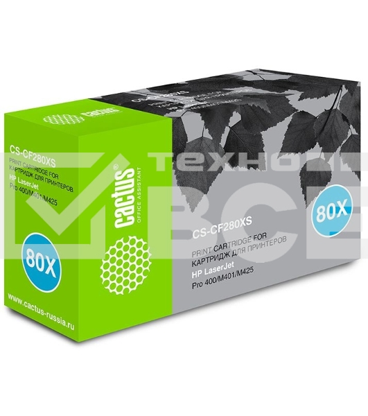 Картридж лазерный Cactus CS-CF280XS черный (6900 стр.) для HP LJ Pro 400/M401/M425