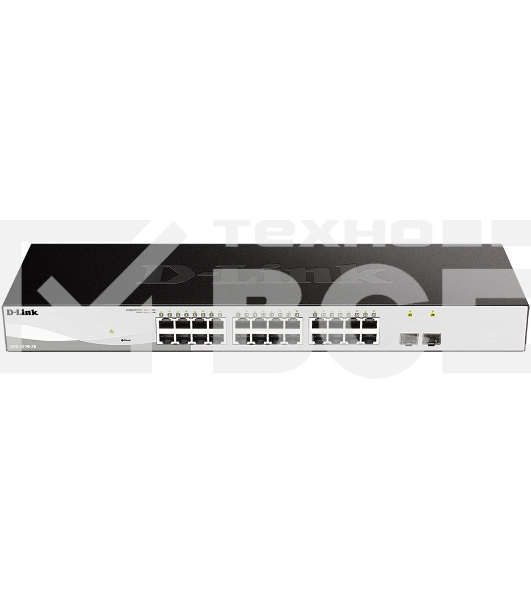 Управляемый L2 коммутатор D-Link DGS-1210-26/FL2A с 24 портами 10/100/1000Base-T и 2 портами 1000Base-X SFP
