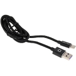 Кабель Qumo Type-С кабель, 1м, USB 2.0, 5В, 5А, 25Вт, тканевая оплетка, стальной коннектор, черный, фото4