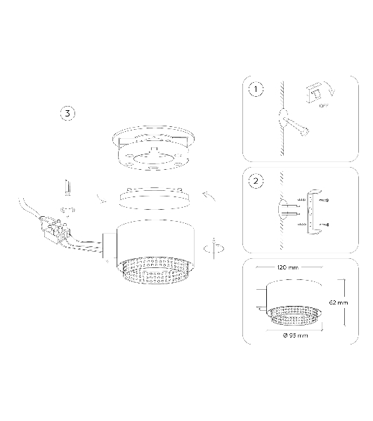 Светильник Ambrella light TN71299 BK/GD черный/золото GX53 max 12W 95*62*120