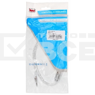 Кабель-удлинитель аудио Buro Jack/Plug 3.5mm (f) 1м. прозрачный